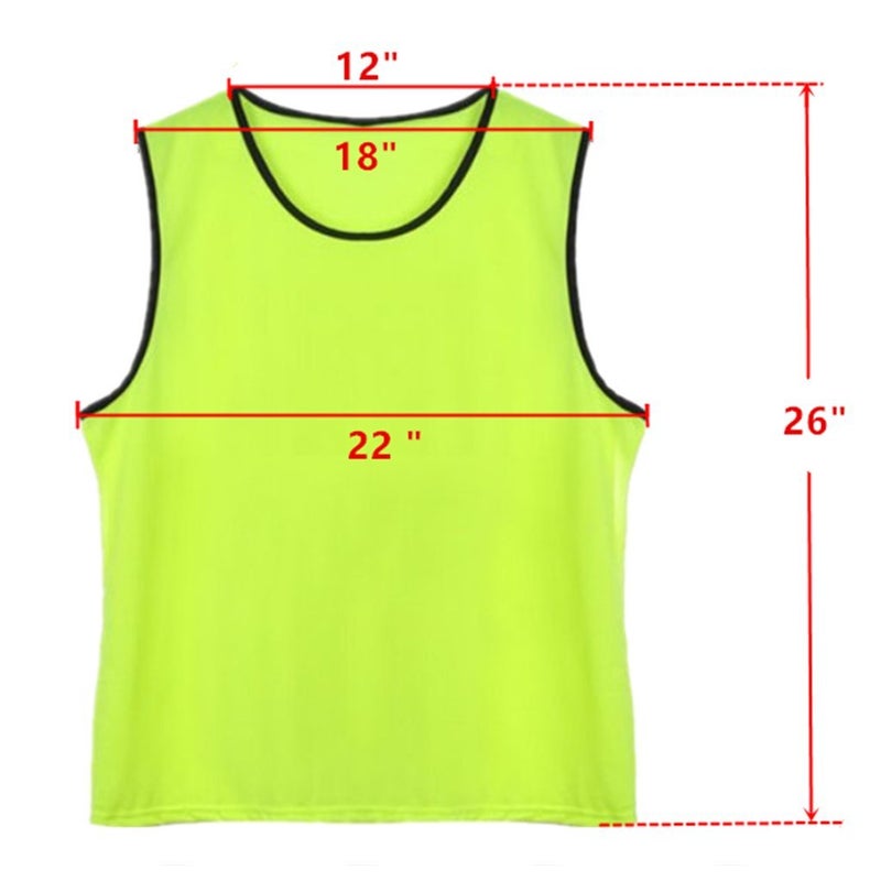 Dreamhigh 12 Pack Soccer Team Sports Training Vest Adult Orange - Image 2